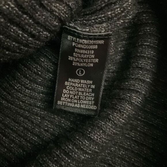 Devotion by Cyrus Sweater Crew Neck Black White Heather Batwing Sleeves Large - Picture 4 of 11